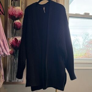 Free People Nightingale long Black Women's Sweater